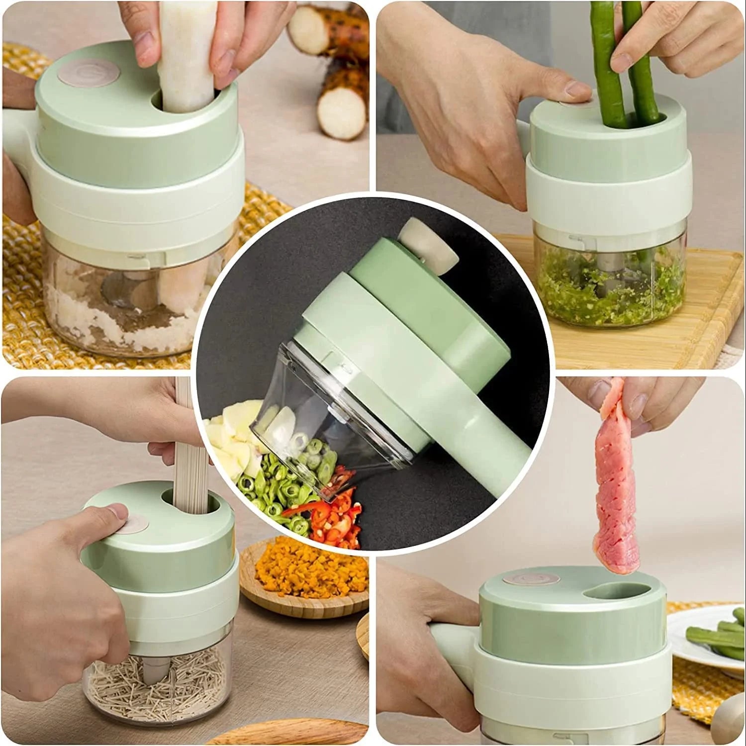 0142A 4 IN 1 ELECTRIC HANDHELD COOKING HAMMER VEGETABLE CUTTER SET ELECTRIC FOOD CHOPPER MULTIFUNCTION VEGETABLE FRUIT SLICER 0142A 4 IN 1 ELECTRIC HANDHELD COOKING HAMMER VEGETABLE CUTTER SET ELECTRIC FOOD CHOPPER MULTIFUNCTION VEGETABLE FRUIT SLICER